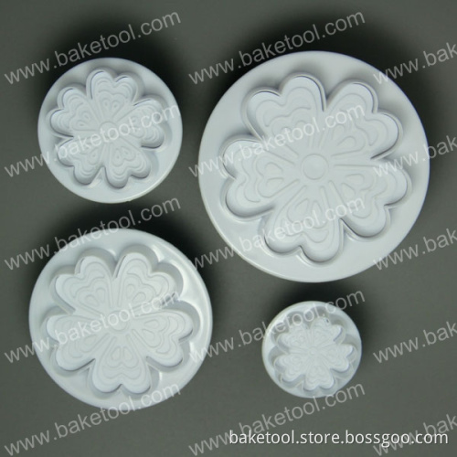 4pcs Different Size 5 love Petal Plunger Cutter Set for Cake Decoration